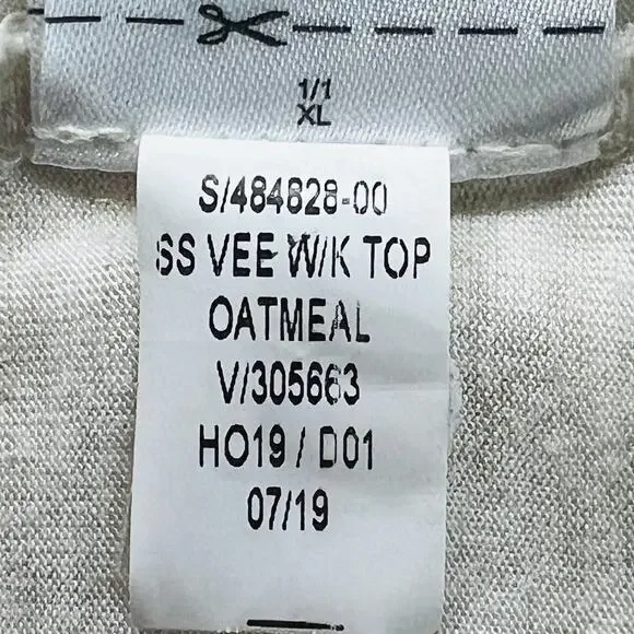 Old Navy Rayon Oatmeal Short Sleeve Glitter Top Womens XL Shirt - Picture 7 of 8